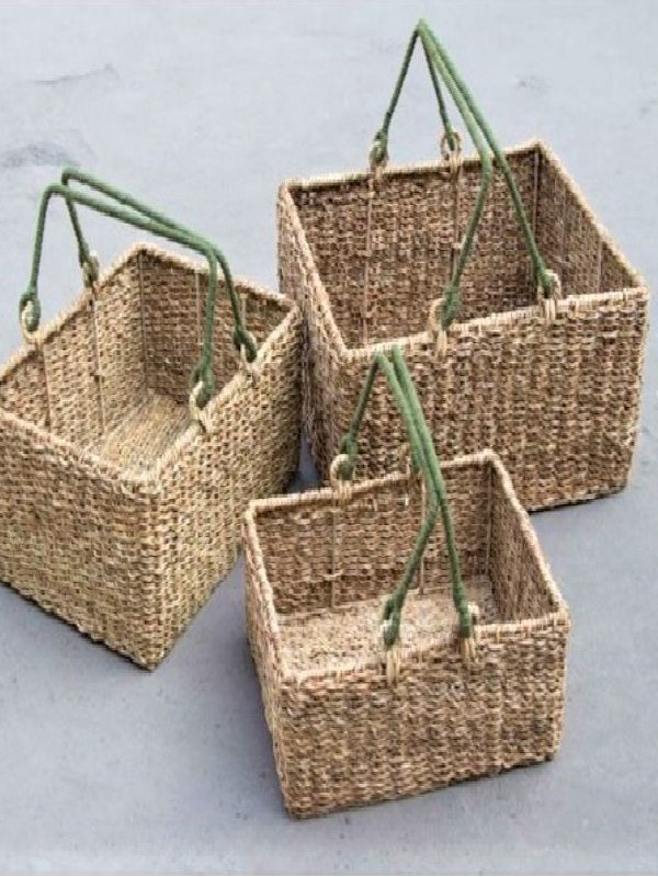Set de tres cestas de picnic reforzadas con hierro