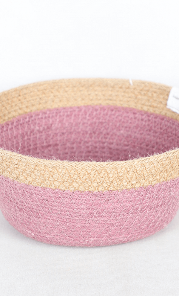 Cuenco de yute bicolor soft bordeavy