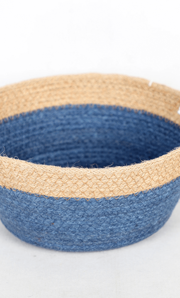 Cuenco de yute bicolor navy