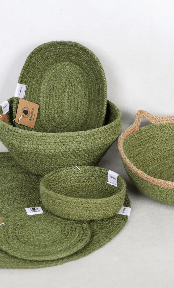 Conjunto de Yute color verde
