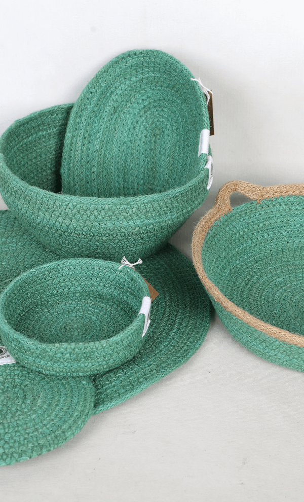 Conjunto de Yute color verde agua